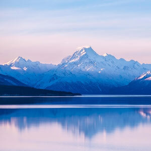 View Mount Cook National Park and Lake Pukaki and during sunset