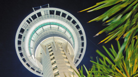 Looking up at Aucklands Sky Tower