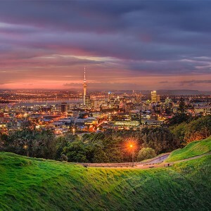 Image of Auckland City Skyline at sunset