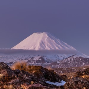 View of Mt Ngauruhoe in the Tongariro National Park