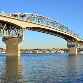 Auckland harbour bridge in the 'City of Sails'