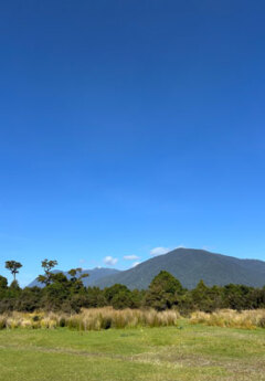 Mountain view after helicoptering to Waitai Lodge