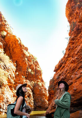 Girls exploring West MacDonnell Ranges