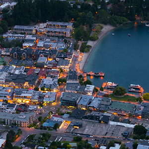 Alriel view of Queenstown with nightlights