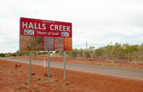 Halls Creek road sign