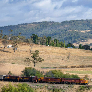 Vintage Train travelling through Regional NSW