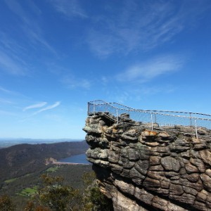 stony lookout with valley views