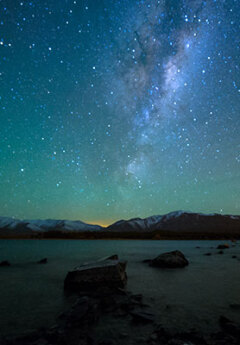 Starry skies in Mount Cook International Dark Sky Reserve