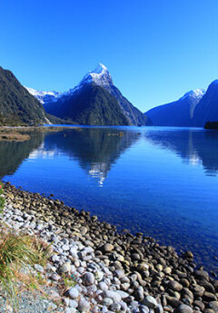 Mountain reflections in Milford Sound