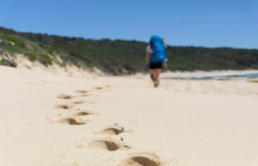 Hiker on the beach