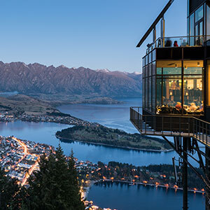 View over Queenstown from Skyline gondola