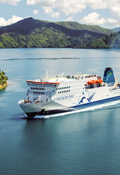 Interislander Ferry crossing Cook Strait between Picton and Wellington.