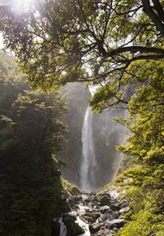 The Devils Punchbowl waterfall in Arthurs Pass