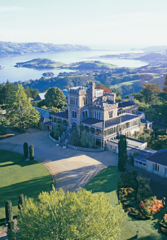 Larnarch Castle and surrounding areas from above