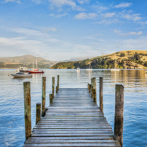 The old jetty over the lake in Akaroa