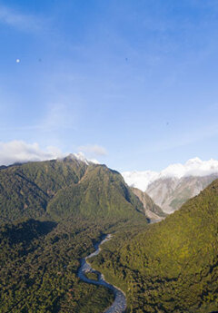 View of Fox Glacier from the helicopter