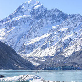 Tasman Glacier beneath Mount Cook