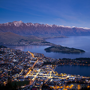 Aerial View of Queenstown at night