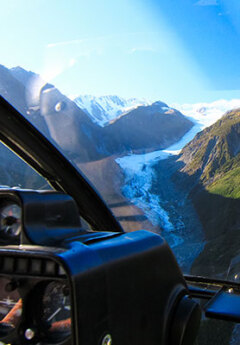 Heli-hike over Franz Josef Glacier on a sunny day