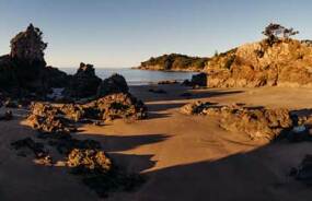 Dramatic shadows on the beach Waiheke