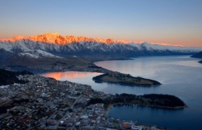 The Remarkables mountain range over Queenstown