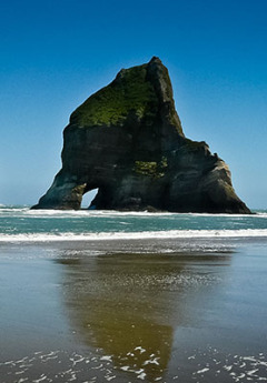 View of Hole in the Rock on a sunny day