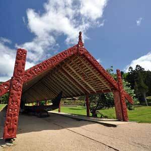 Image of Maori carvings in Waitangi Treaty Grounds