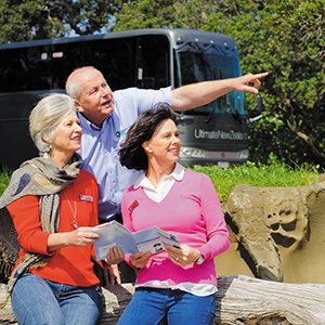 Travelers with their guide during Grand Pacific tours, New Zealand