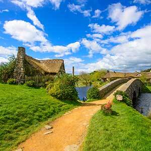 A view of the Hobbiton Movie Set in New Zealand