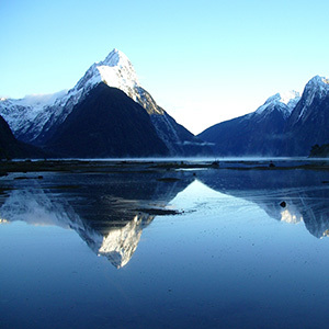 View of Milford Sound during sunrise