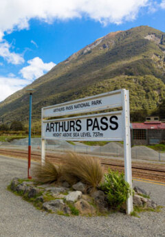 Sign of Arthur's Pass National Park
