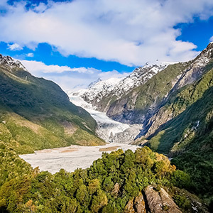 View of Franz Josef Glacier, West Coast of New Zealand