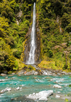 View of Thunder Falls on West Coast