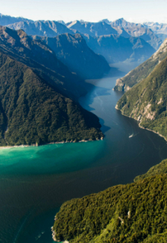 Aerial view of Fiordland National Park