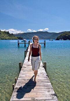 Marlborough Sounds, scenic ocean views from the wharf