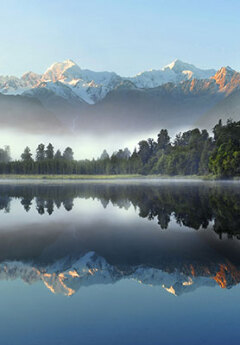 Lake Matheson with Mount Cook Reflection