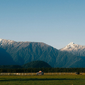 A farm in the mountains near Franz Josef