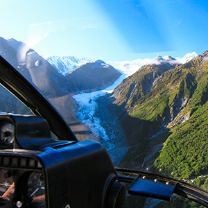 Fox Glacier seen from a helicopter