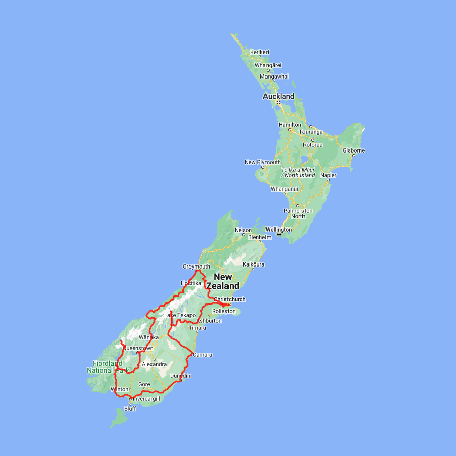 south island new zealand map South Island New Zealand Self Drive Tours L Discover Nz south island new zealand map