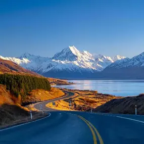 Aoraki Mt Cook with Lake Pukaki in foreground