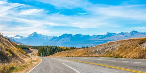 Road with Aoraki / Mount Cook