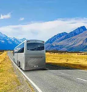 Outlook over the mountain in New Zealand's South Island on a Escorted Coach Tour