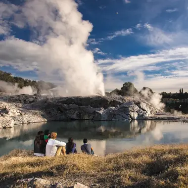 Geyser Eruptiong in Rotorua at Thermal Springs