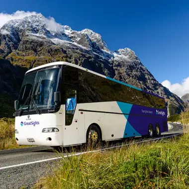 Great Sights coach on the South Island of New Zealand