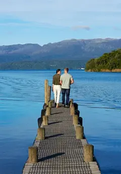 Couple enjoying a view of Lake Rotorua