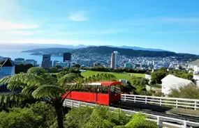 Cable Car travelling up the hill in Wellington