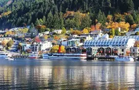 TSS Earnslaw docked in the harbour on Lake Wakatipu