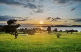 Beautiful sunset from the Waitangi Treaty Grounds