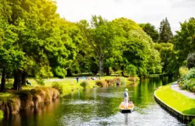 Peaceful River Scene with Punting