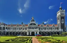 Historic Railway Station with Lush Gardens